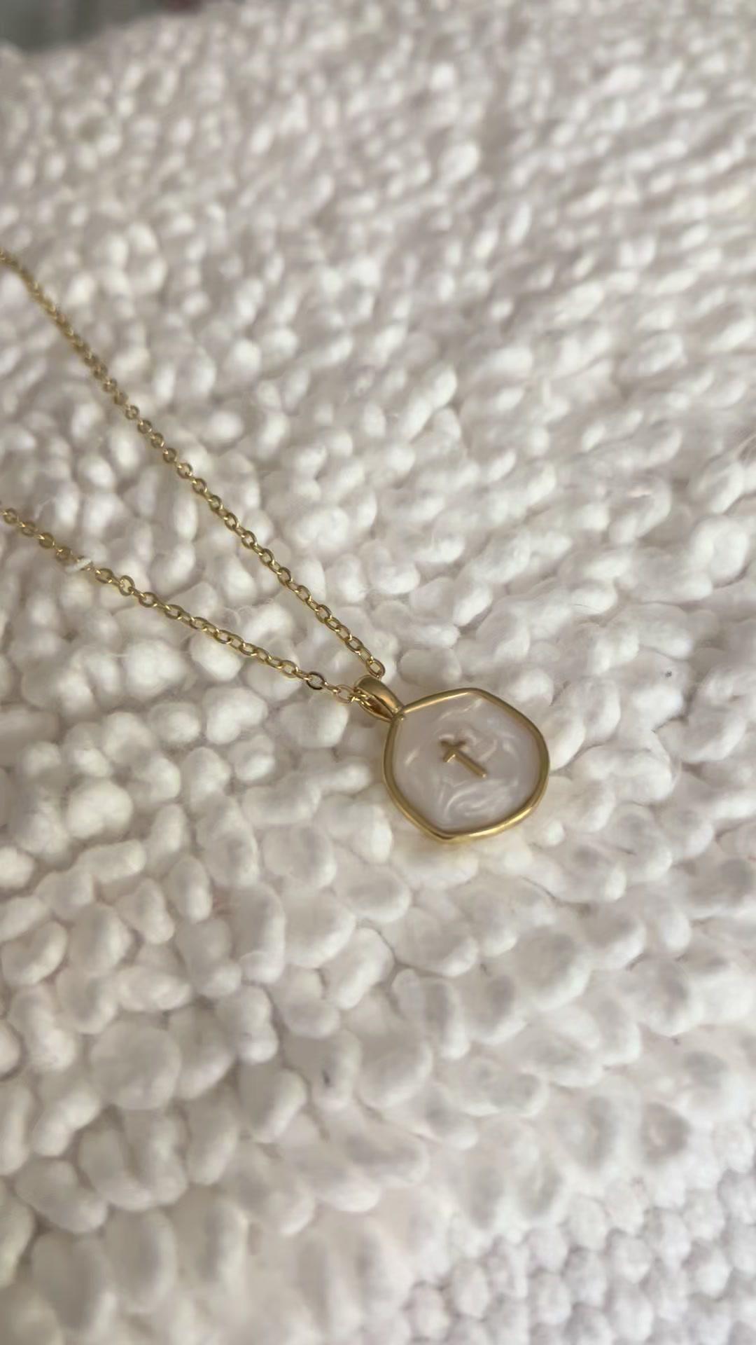 Reverie Pearl Cross Necklace