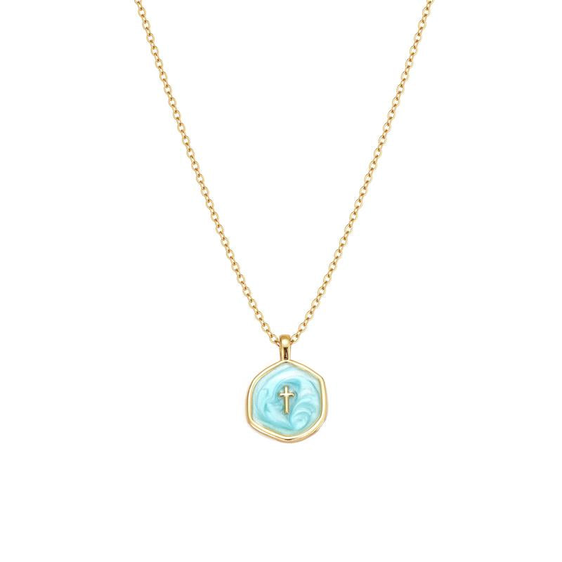 Reverie Pearl Cross Necklace
