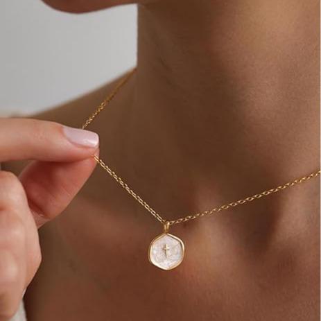 Reverie Pearl Cross Necklace