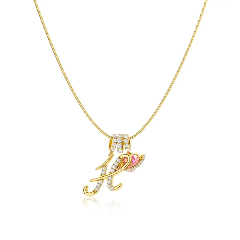 Pavé Aurora Initial Necklace