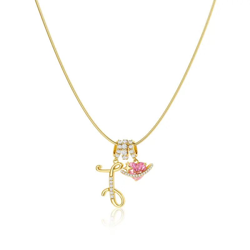 Pavé Aurora Initial Necklace