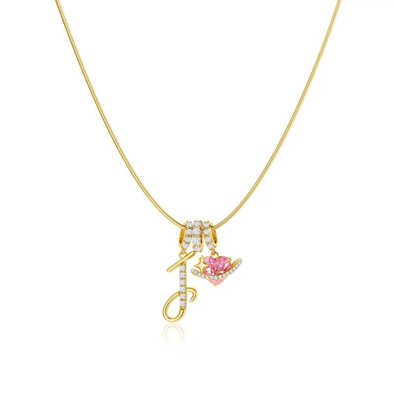Pavé Aurora Initial Necklace