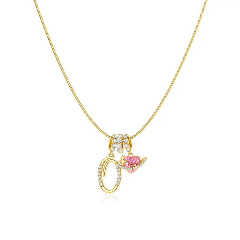 Pavé Aurora Initial Necklace