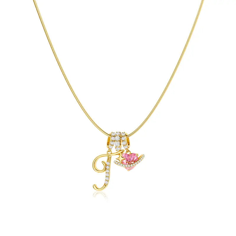 Pavé Aurora Initial Necklace