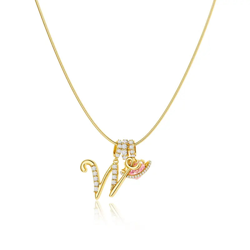 Pavé Aurora Initial Necklace