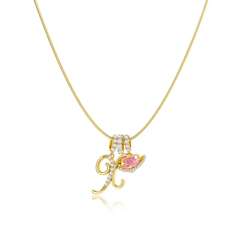 Pavé Aurora Initial Necklace