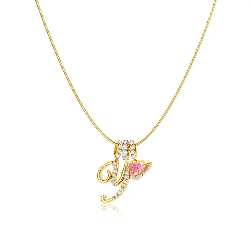 Pavé Aurora Initial Necklace