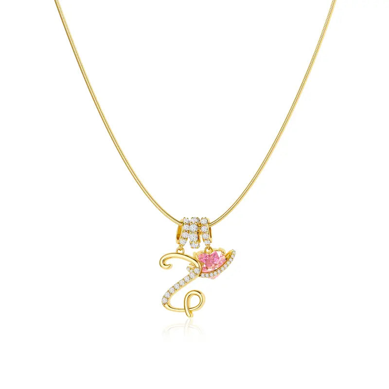 Pavé Aurora Initial Necklace