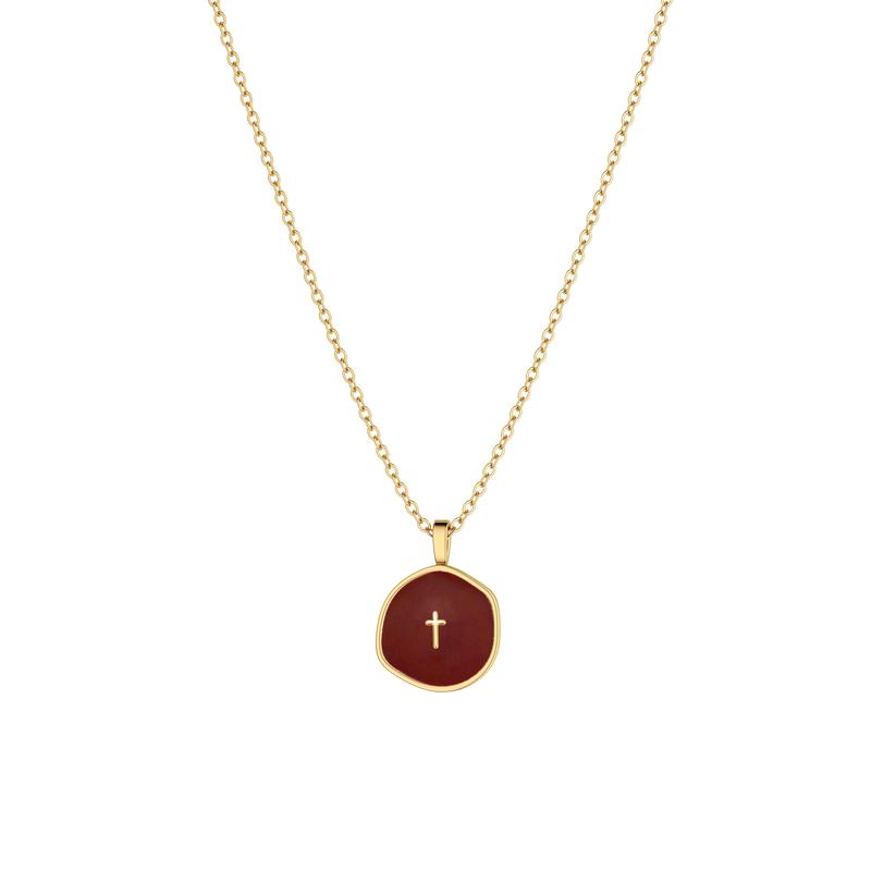 Reverie Pearl Cross Necklace