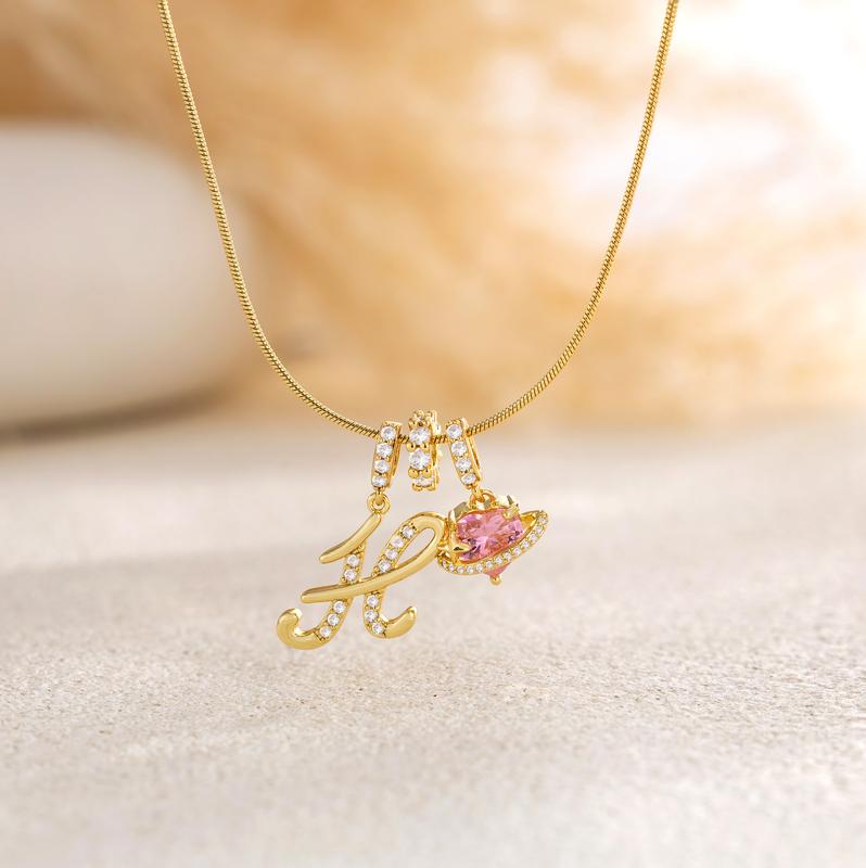 Pavé Aurora Initial Necklace