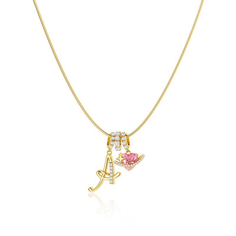 Pavé Aurora Initial Necklace