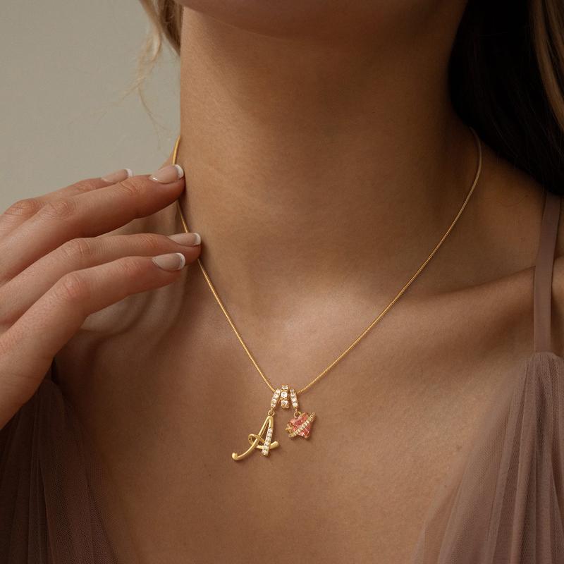 Pavé Aurora Initial Necklace