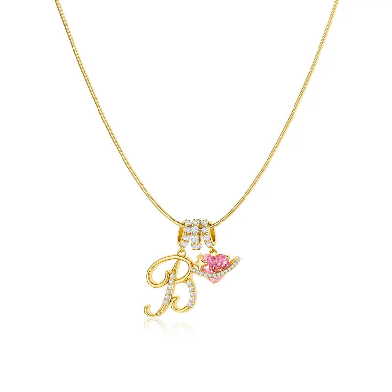 Pavé Aurora Initial Necklace