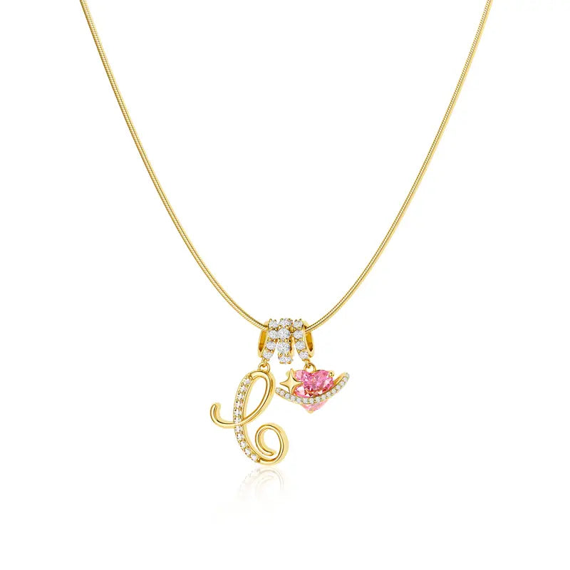 Pavé Aurora Initial Necklace