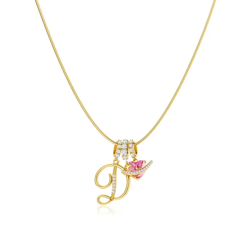 Pavé Aurora Initial Necklace