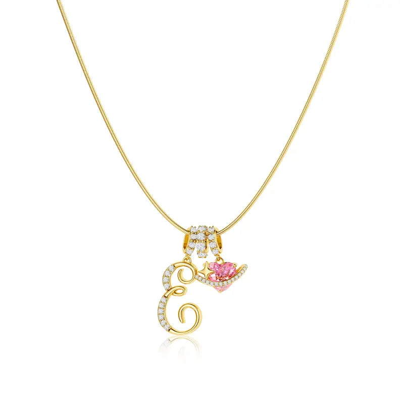 Pavé Aurora Initial Necklace