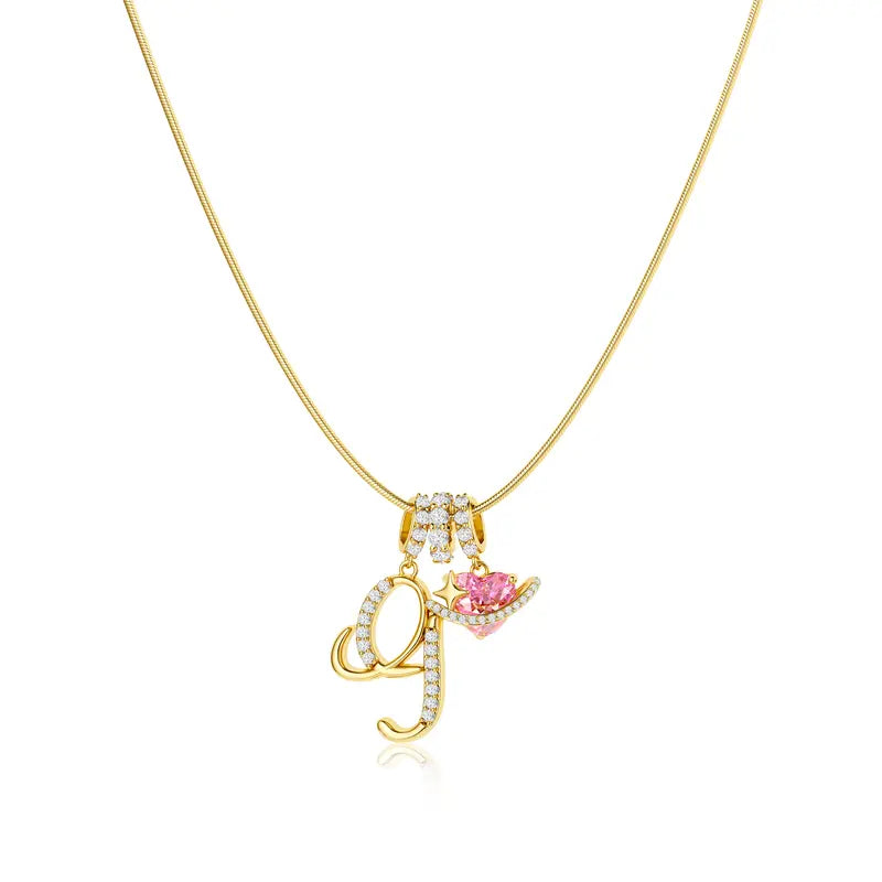 Pavé Aurora Initial Necklace