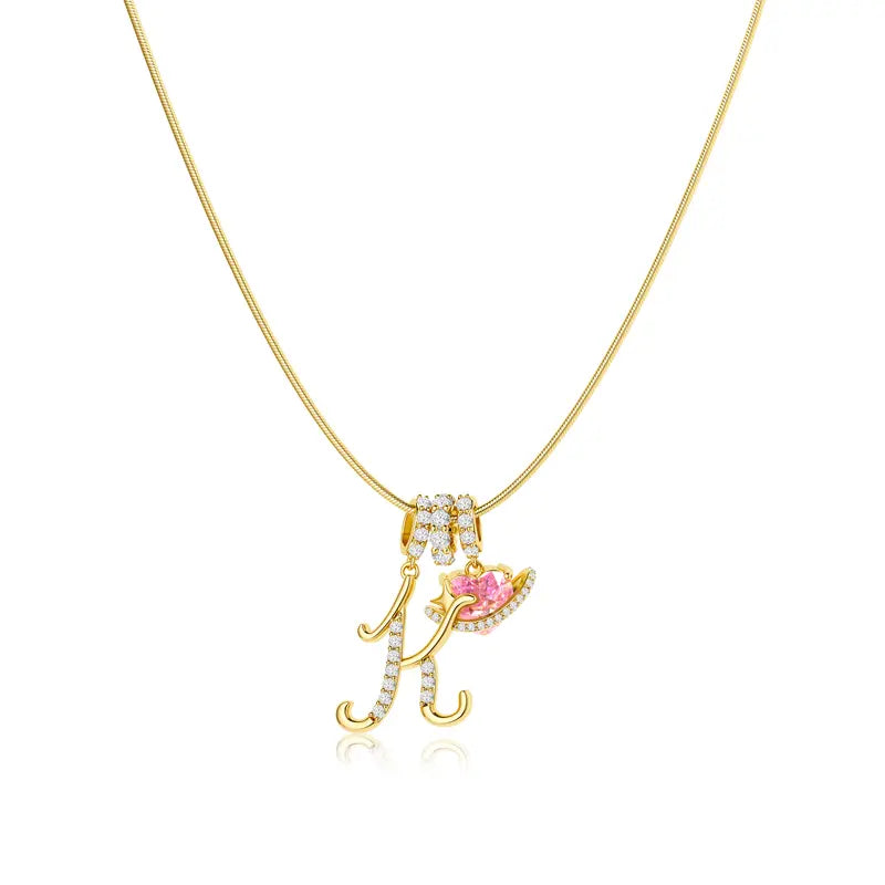 Pavé Aurora Initial Necklace
