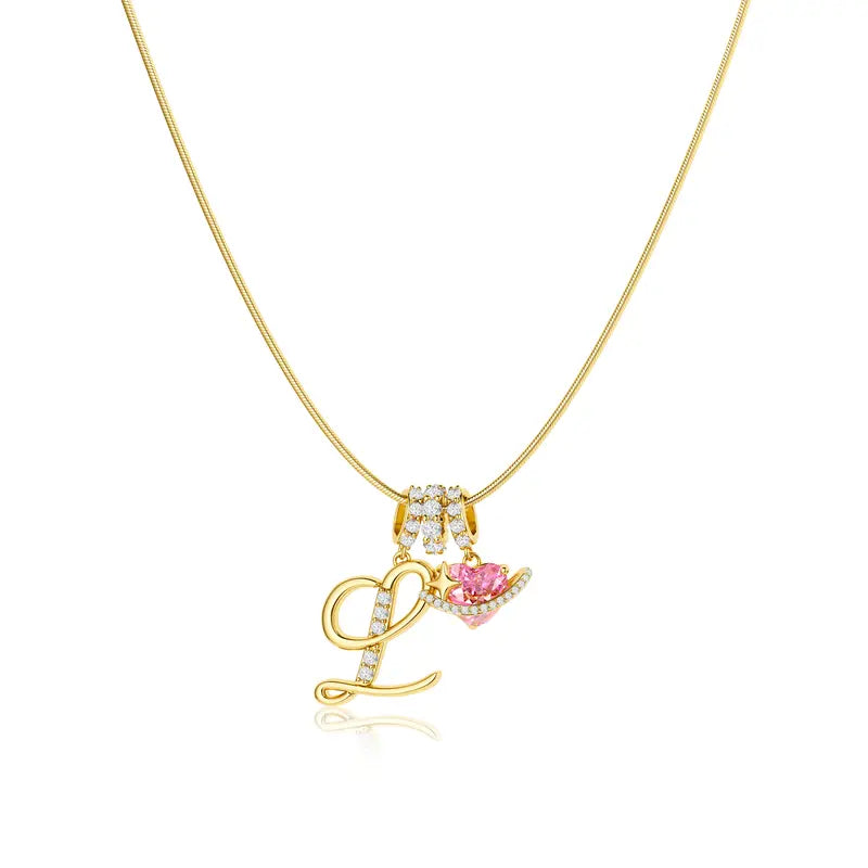 Pavé Aurora Initial Necklace