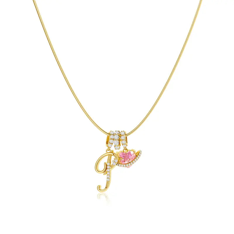 Pavé Aurora Initial Necklace