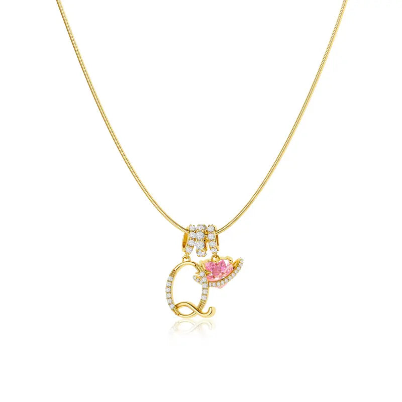 Pavé Aurora Initial Necklace