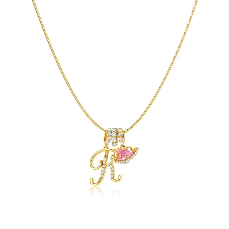 Pavé Aurora Initial Necklace