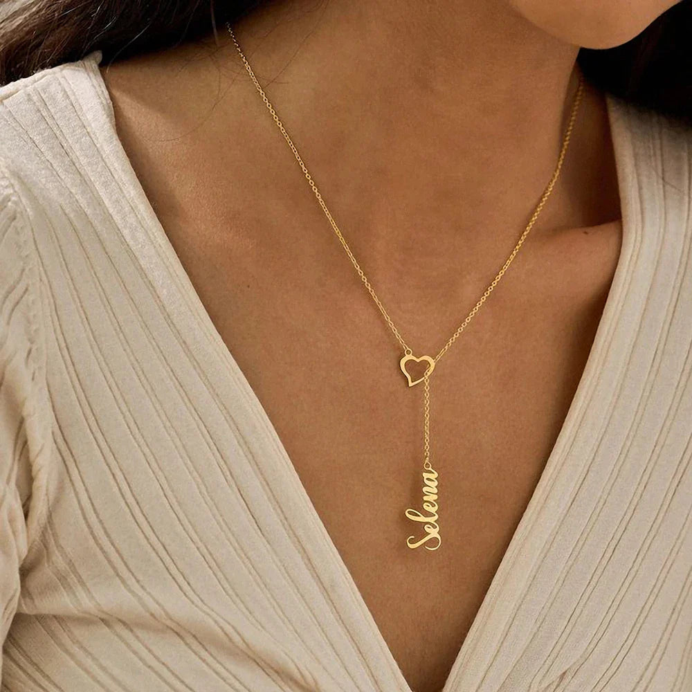 Heart &amp; Name Necklace