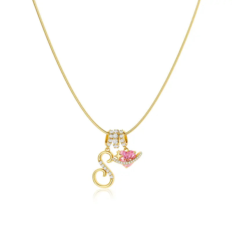 Pavé Aurora Initial Necklace