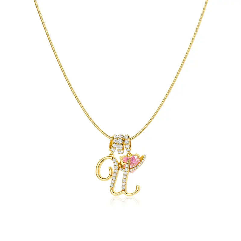 Pavé Aurora Initial Necklace