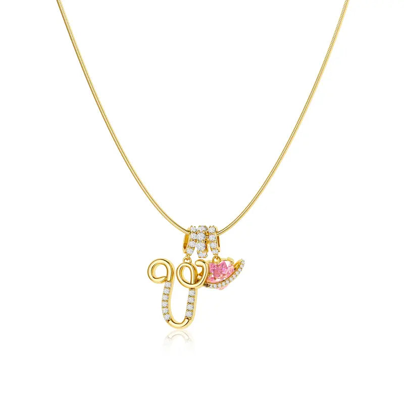 Pavé Aurora Initial Necklace