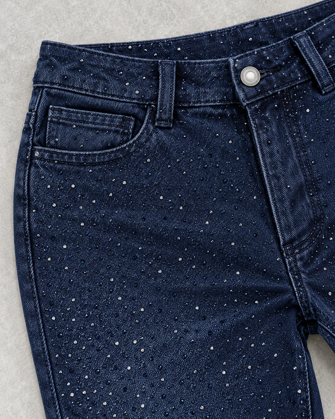 Alcina Rhinestone Jeans — Dark Blue — detail view