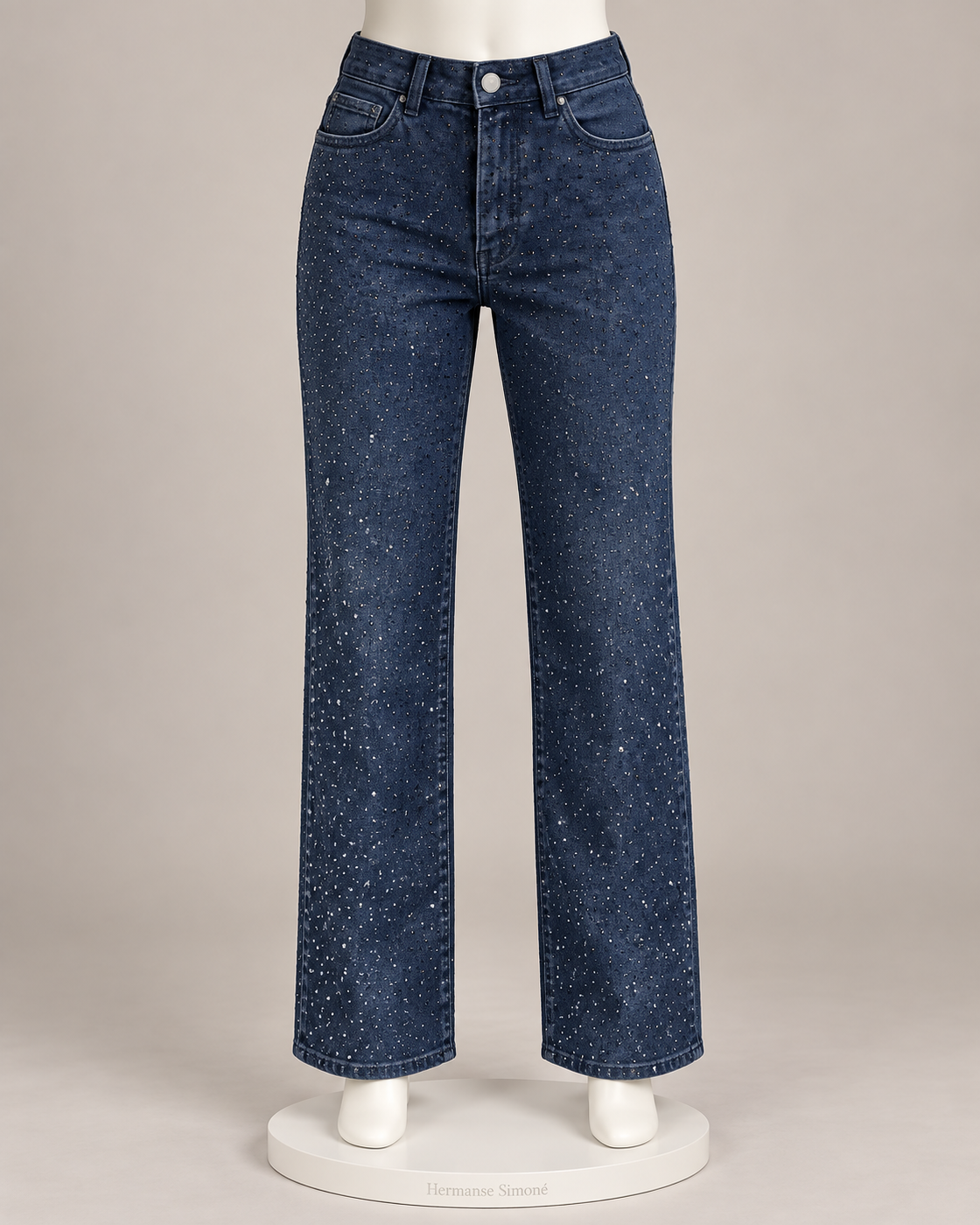 Alcina Rhinestone Jeans — Dark Blue — mannequin view