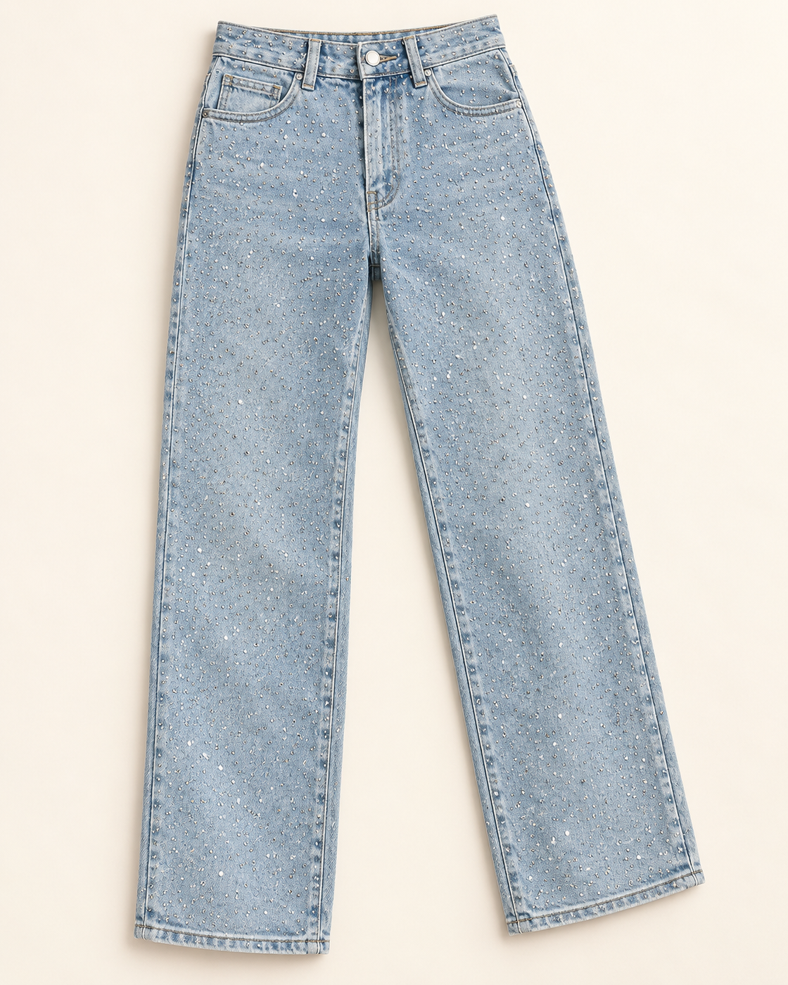 Alcina Rhinestone Jeans — Light Blue — standalone view