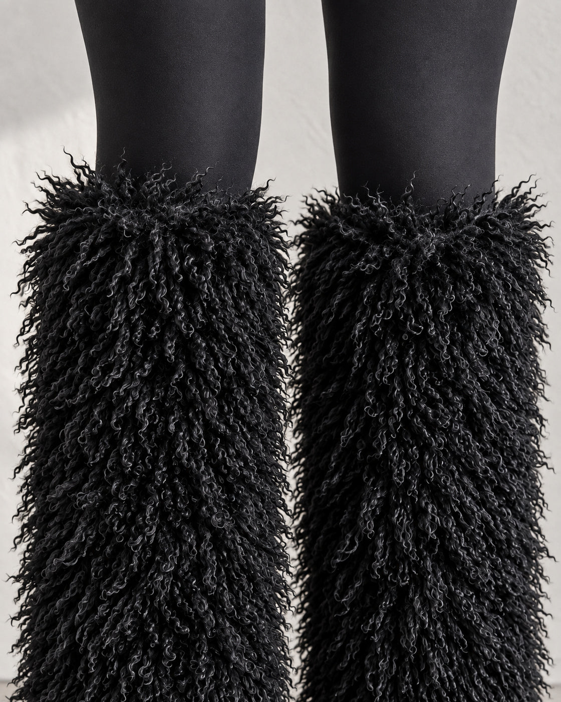 Borelle Shag Boots in Black — shag topline
