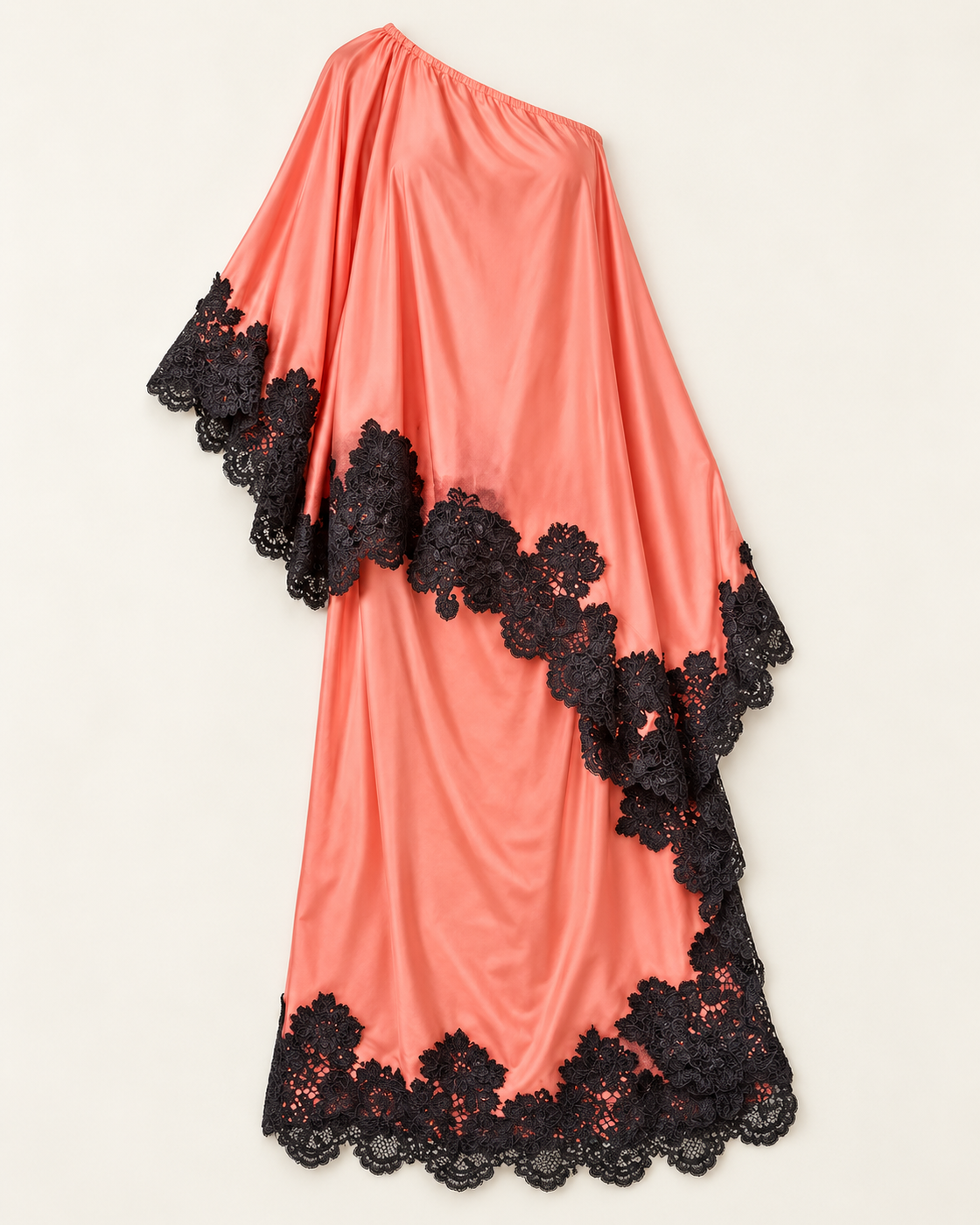 Celandra Lace Cape Dress — Coral Pink — standalone view