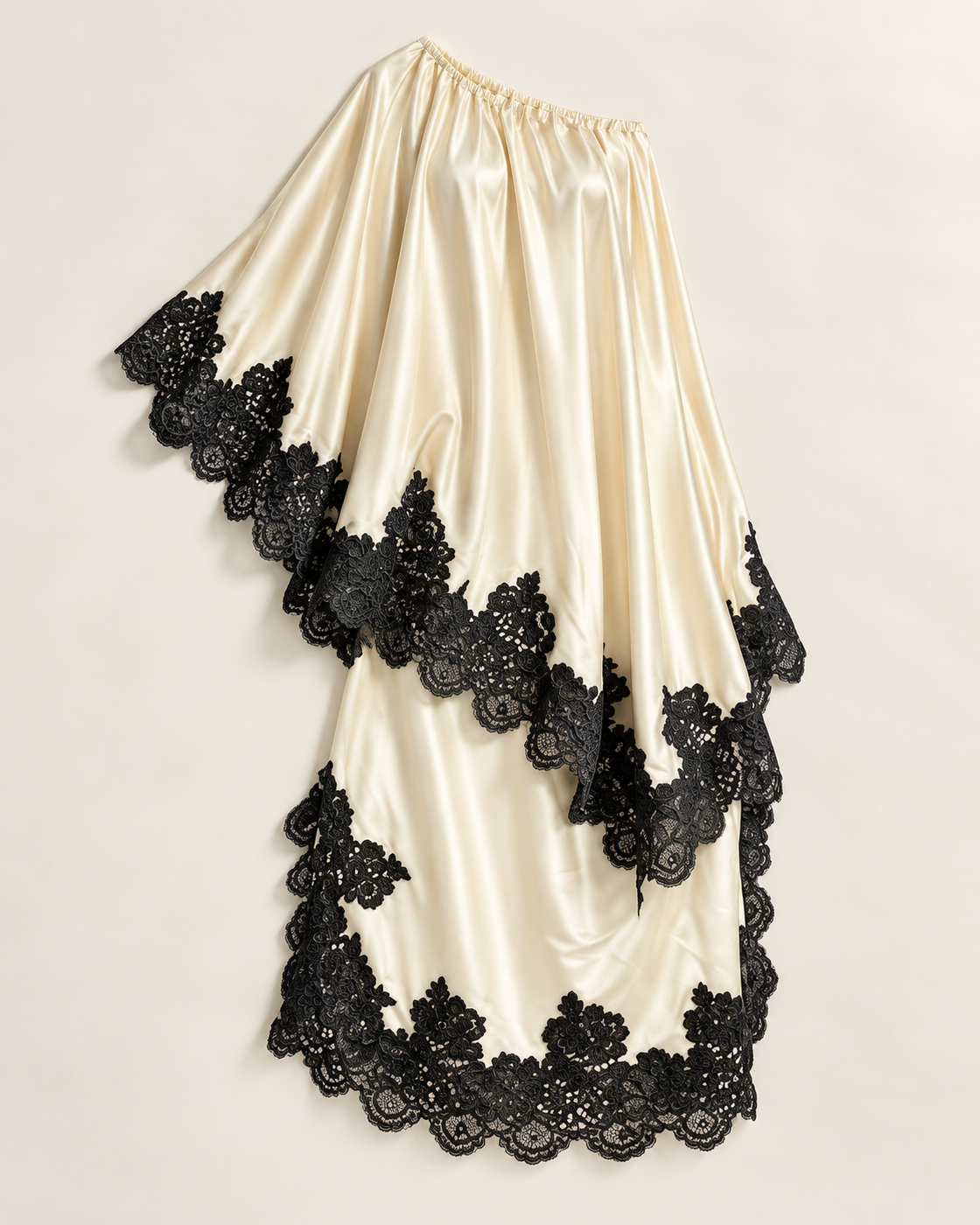Celandra Lace Cape Dress — Ivory — standalone view