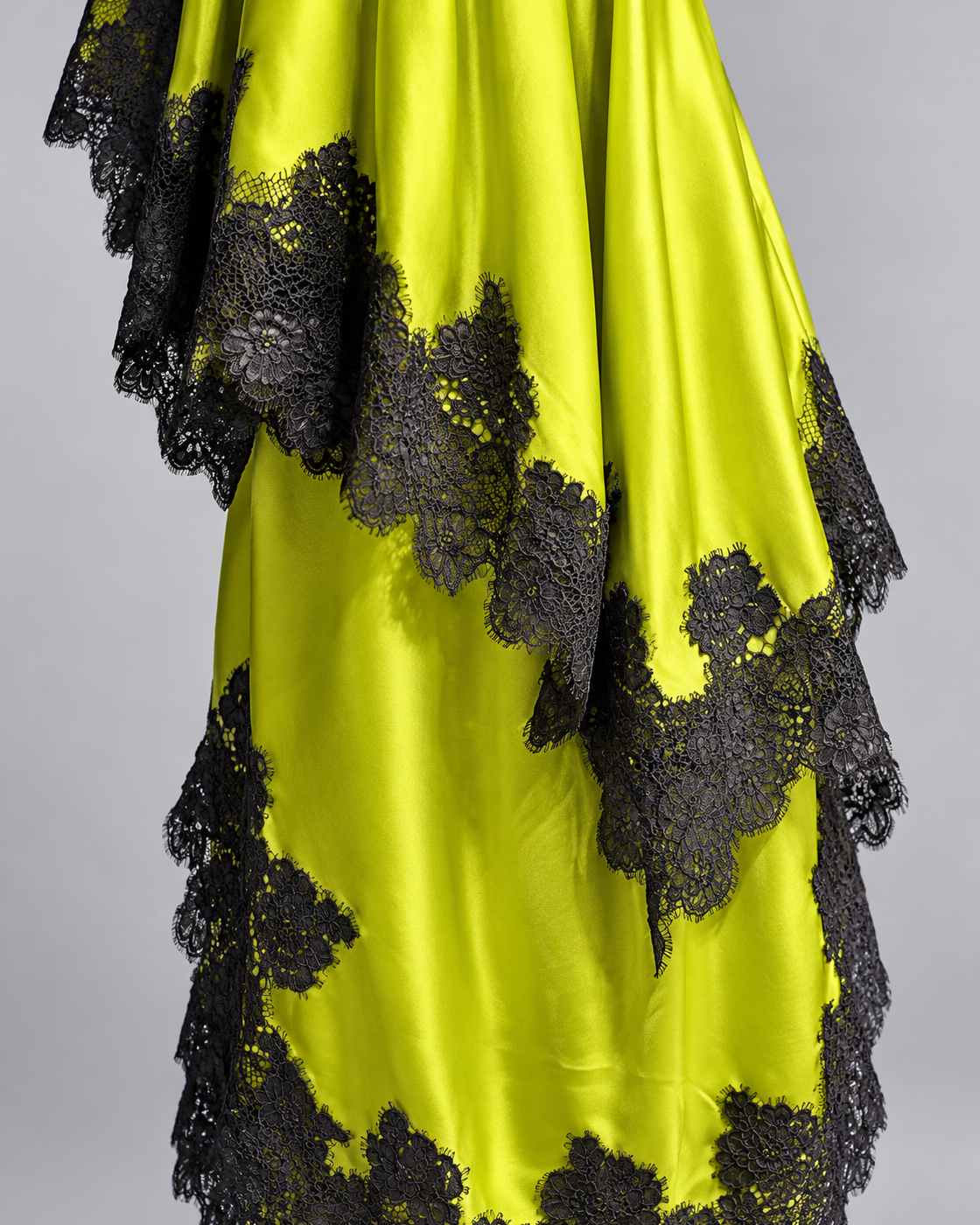 Celandra Lace Cape Dress — Lime — detail view