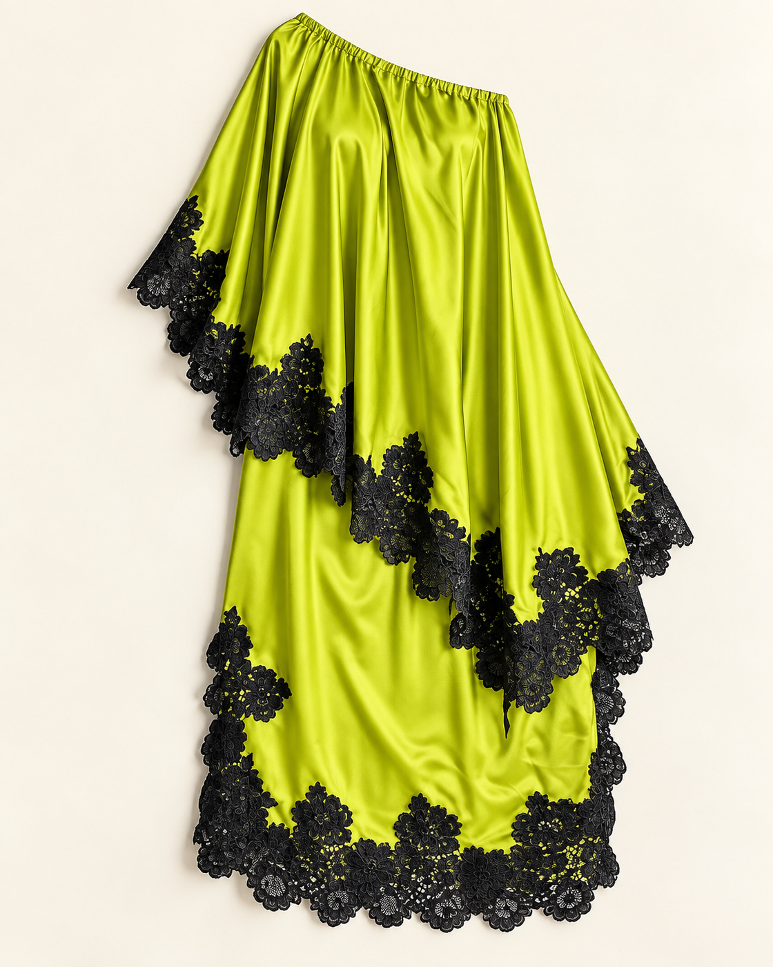 Celandra Lace Cape Dress — Lime — standalone view