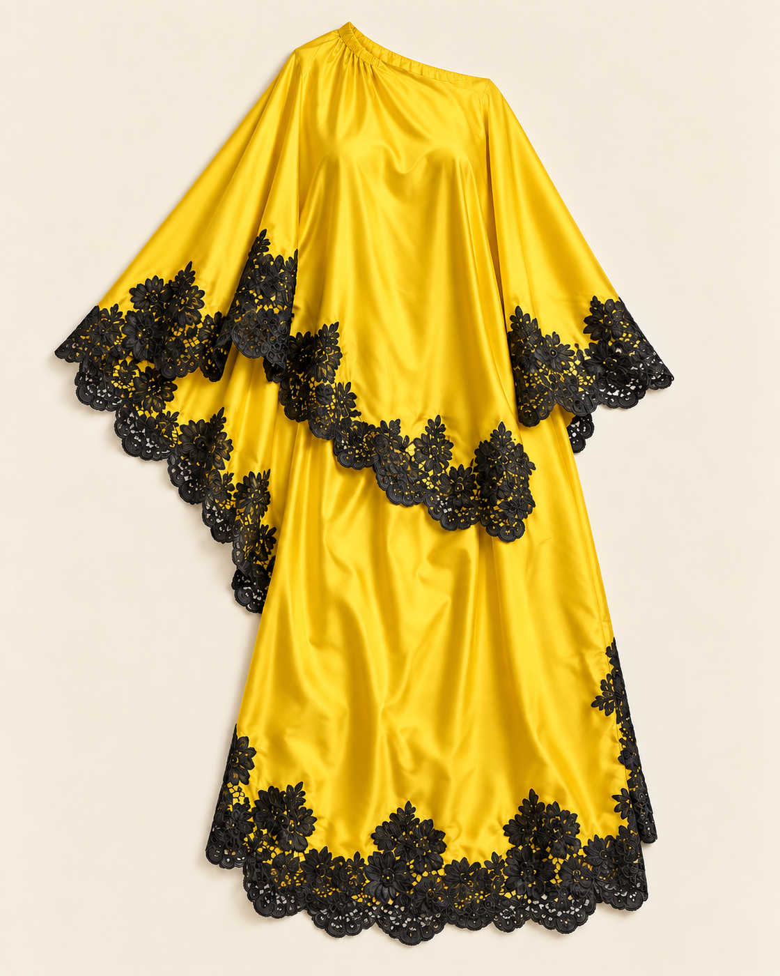 Celandra Lace Cape Dress — Sunflower Yellow — standalone view