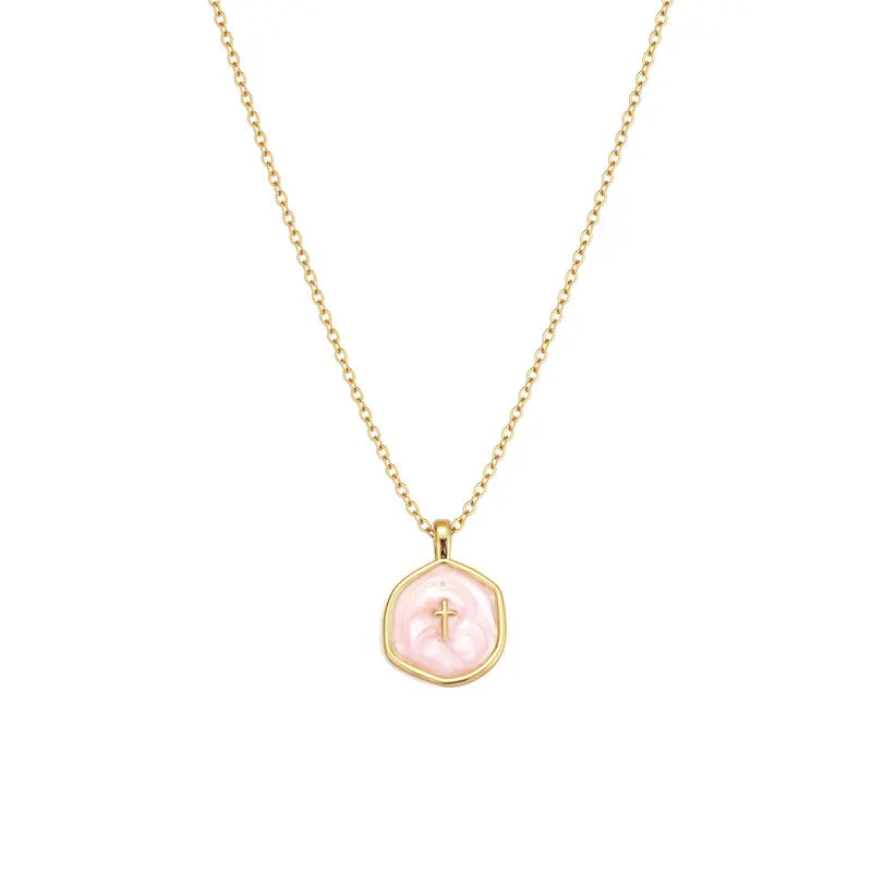 Reverie Pearl Cross Necklace