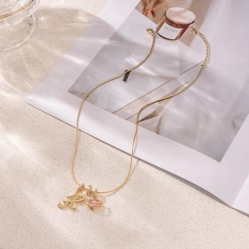 Pavé Aurora Initial Necklace