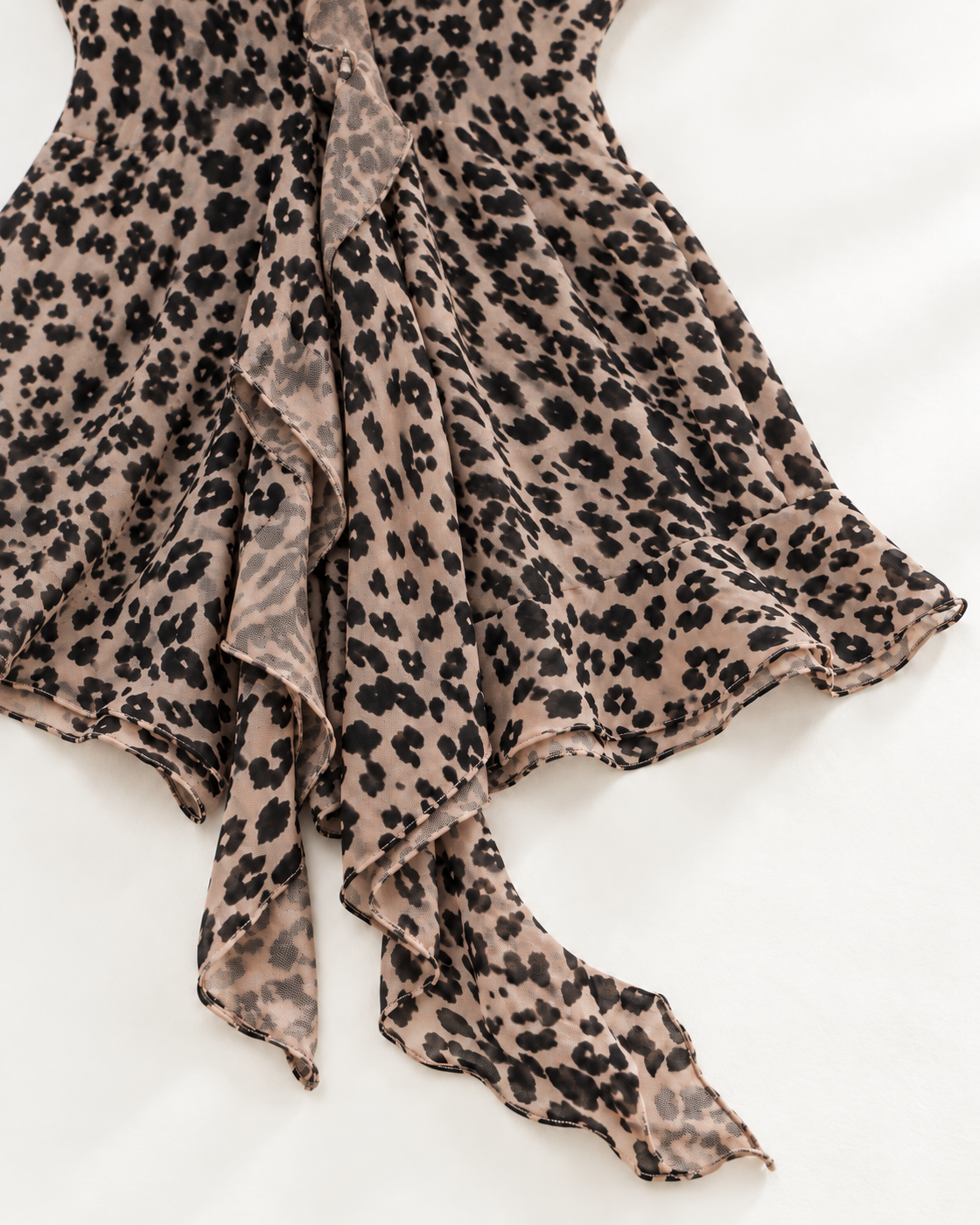 Kalira Halter Romper, detail waterfall and hem view