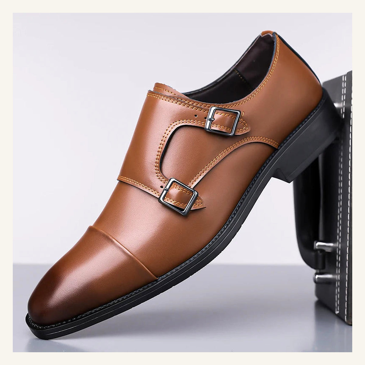 Kingsley Monk-Strap Oxfords — Brown variant view