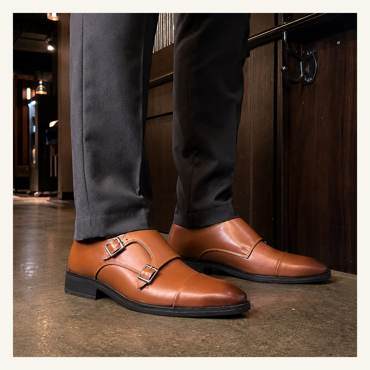 Kingsley Monk-Strap Oxfords — Brown ugc view