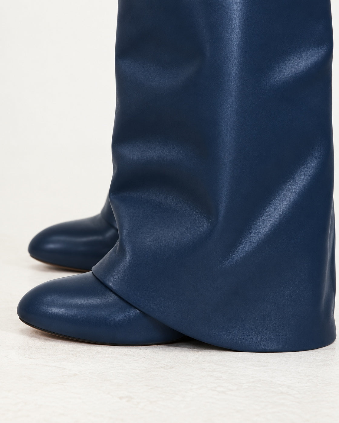 Maelle Lock Boots in Midnight — toe drape detail