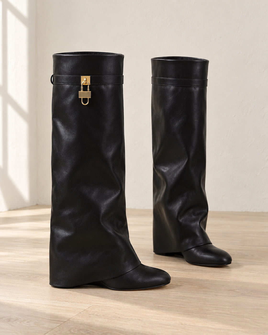 Maelle Lock Boots in Black — Pair Hero