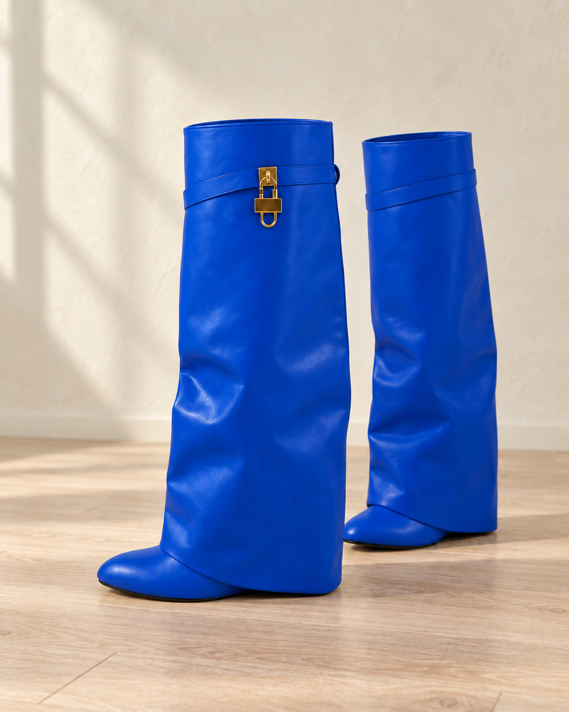 Maelle Lock Boots in Royal Blue — pair hero