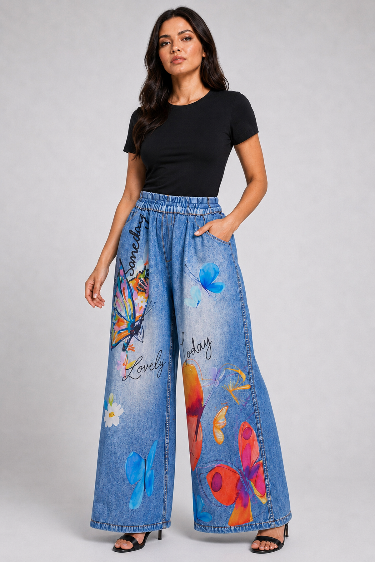 Marisol Floral Jogger Pants in Multicolor Graphic, weight-shift front view