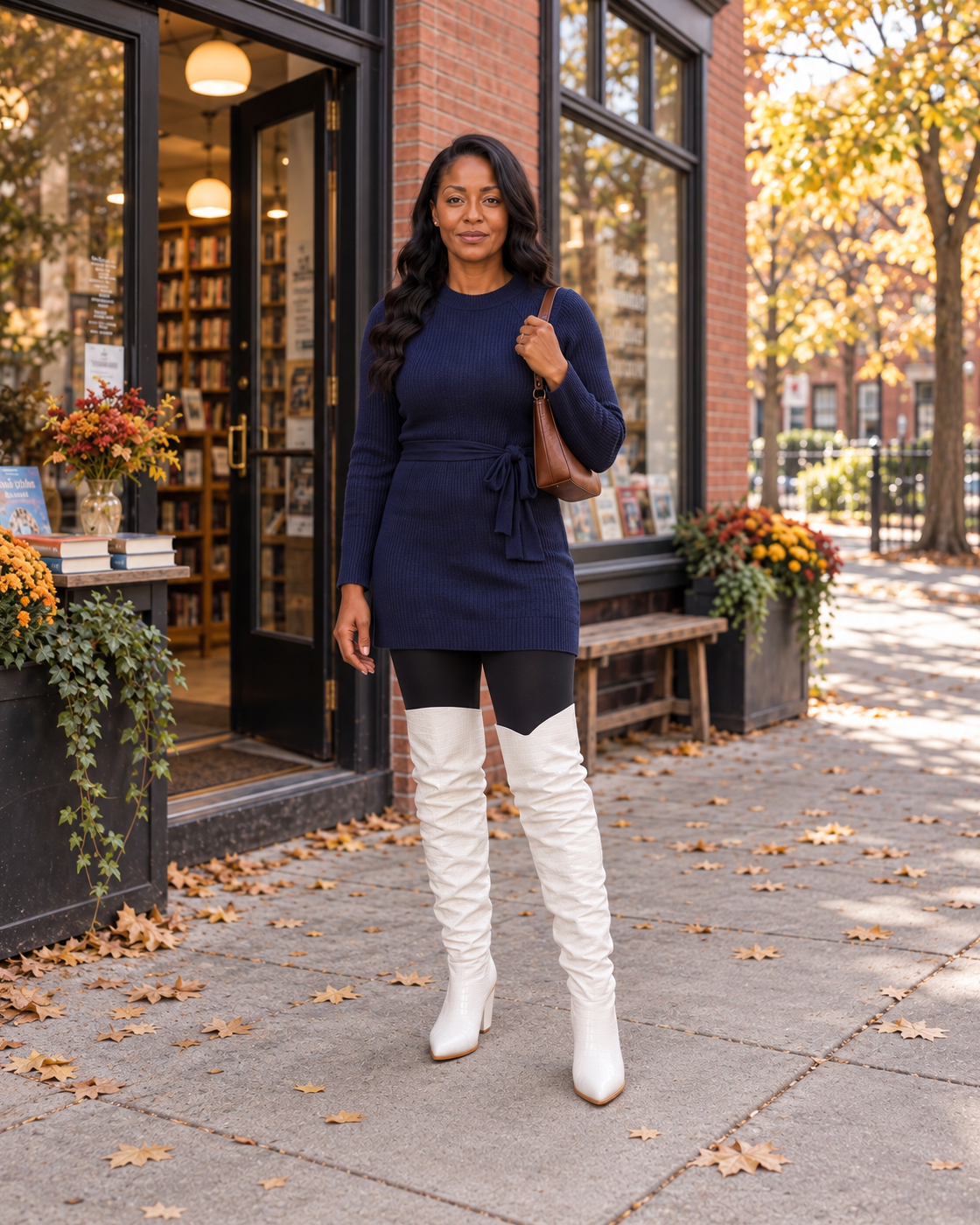 Oriana Western Boots in Bone — lifestyle 1