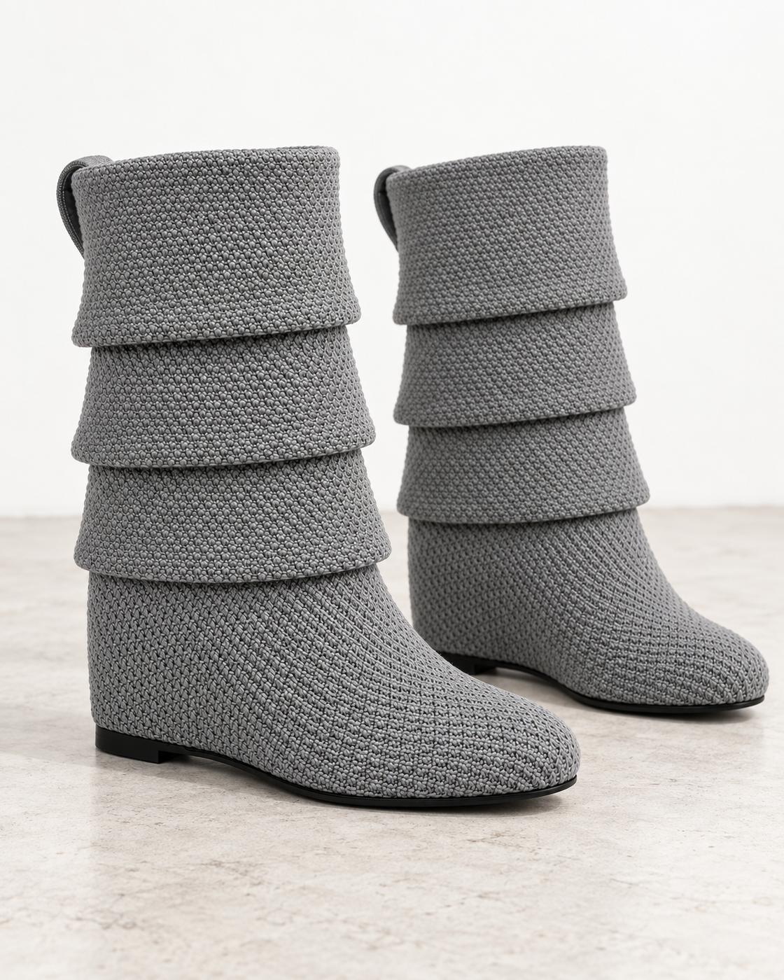 Tamsin Wedge Boots in Grey — tamsin pair hero